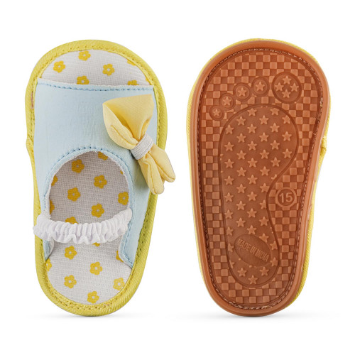 Loop Style Velcro Flats Baby Sandal in Blue Color