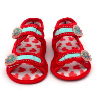 Cap Red Velcro Flat Baby Sandals For Baby Boys & Girls