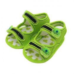 Cap Green Velcro Flat Baby Sandals For Baby Boys & Girls