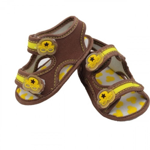 Cap Brown Velcro Flat (3 to 9 Months) For Baby Boys & Girls