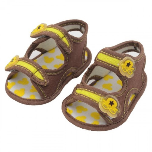 Cap Brown Velcro Flat (3 to 9 Months) For Baby Boys & Girls