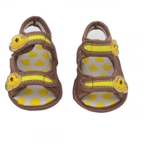 Cap Brown Velcro Flat (3 to 9 Months) For Baby Boys & Girls