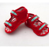 Cap Red Velcro Flat Baby Sandals For Baby Boys & Girls