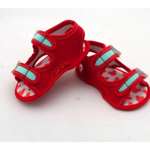 Cap Red Velcro Flat Baby Sandals For Baby Boys & Girls