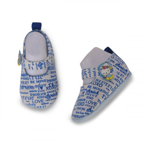 Newspaper Style Blue Color Shoes For Baby Boy and Girl