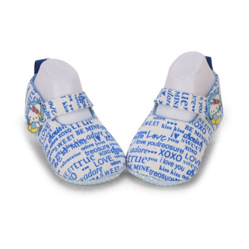 Newspaper Style Blue Color Shoes For Baby Boy and Girl