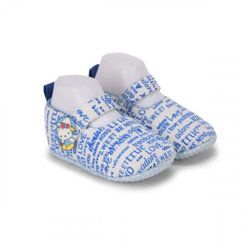 Newspaper Style Blue Color Shoes For Baby Boy and Girl