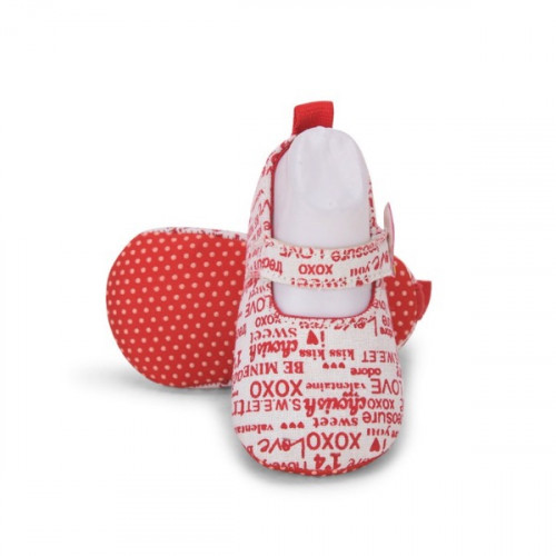 Newspaper Style Red Color Baby Shoes (3 to 12 months) For Girls and Boys