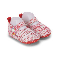 Newspaper Style Red Color Baby Shoes (3 to 12 months) For Girls and Boys