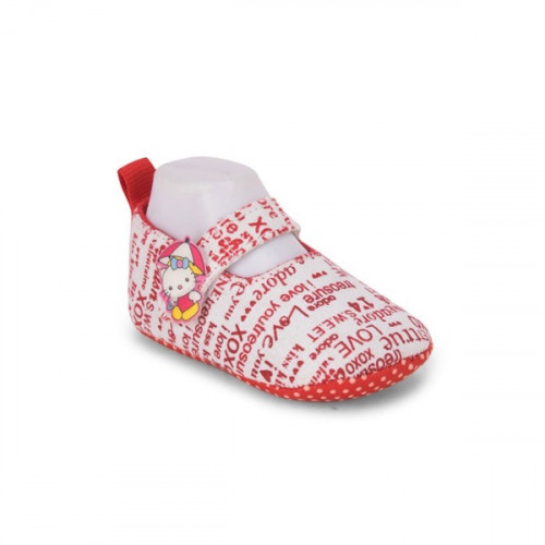 Newspaper Style Red Color Baby Shoes (3 to 12 months) For Girls and Boys