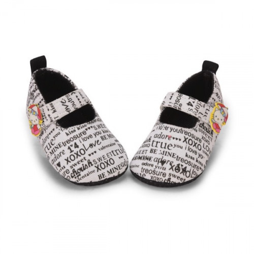 Newspaper Style Black Color Baby Shoes (3 to 12 months) For Girls and Boys