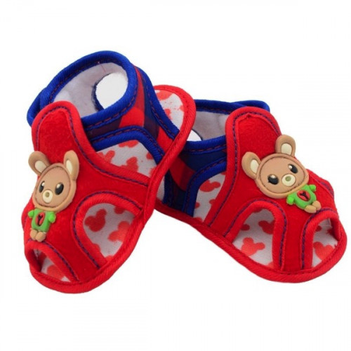 Teddy Bear Baby Sandal in Red Color 