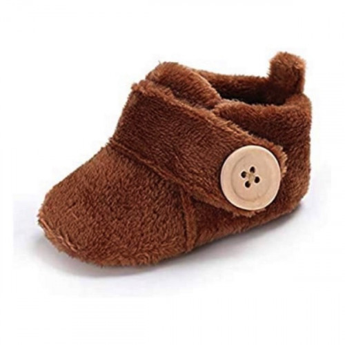 Velvet Soft Base Coffee Baby Booties