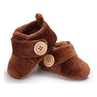 Velvet Soft Base Coffee Baby Booties