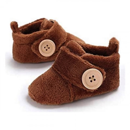 Velvet Soft Base Coffee Baby Booties