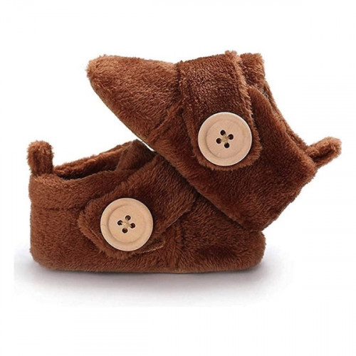 Velvet Soft Base Coffee Baby Booties