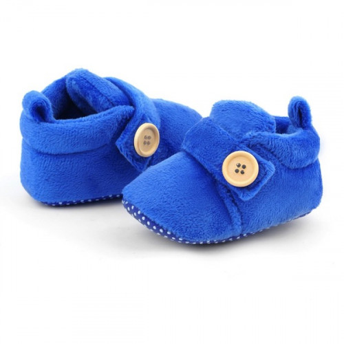 Velvet Soft Base Dark Blue Baby Booties