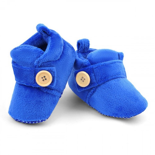 Velvet Soft Base Dark Blue Baby Booties