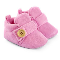 Velvet Soft Base Light Pink Baby Booties