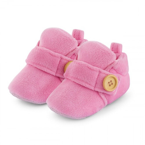 Velvet Soft Base Light Pink Baby Booties