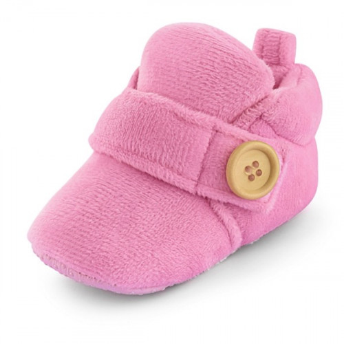 Velvet Soft Base Light Pink Baby Booties