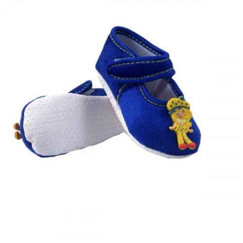 Doll Blue Textured Baby Shoes For Baby Girl