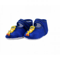 Doll Blue Textured Baby Shoes For Baby Girl