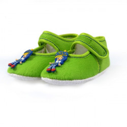 Doll Green Textured Baby Shoes For Baby Girl