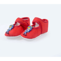 Doll Red Textured Baby Shoes For Baby Girl