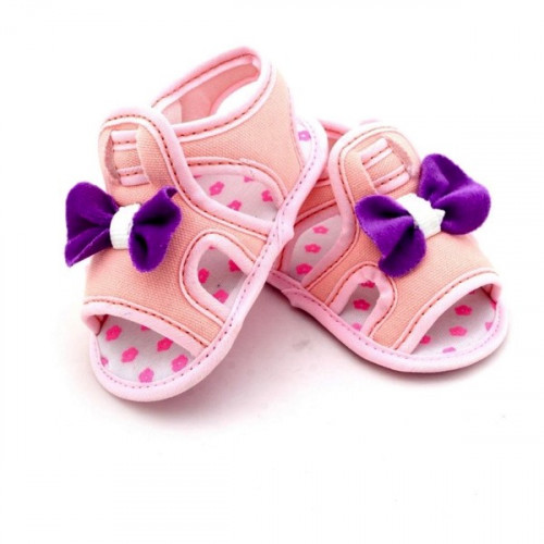 Bow Style Pink Color Velcro Flats baby sandal