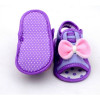 Bow Style Purple Color Velcro Flats baby sandal