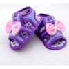 Bow Style Purple Color Velcro Flats baby sandal