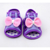 Bow Style Purple Color Velcro Flats baby sandal