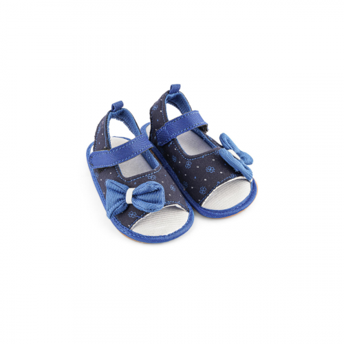 Dark Blue Velcro Flats Baby Sandals