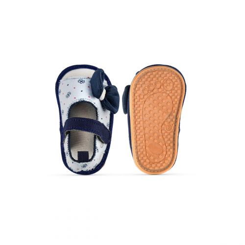 Light Blue Velcro Flats Baby Sandal in Bow Style