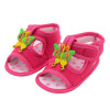 Butterfly Design Dark Pink Color Velcro Flat baby sandals 