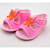 Butterfly Design Light Pink Color Velcro Flat baby sandals 