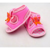 Butterfly Design Light Pink Color Velcro Flat baby sandals 