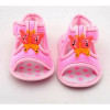 Butterfly Design Light Pink Color Velcro Flat baby sandals 
