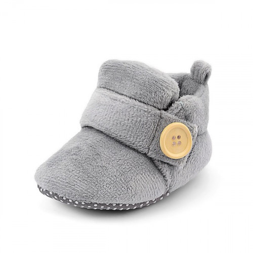Velvet Soft Base Grey Baby Booties