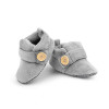 Velvet Soft Base Grey Baby Booties