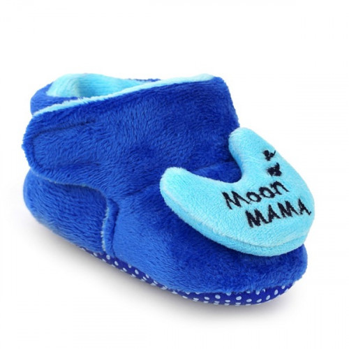 Moon Mama Blue Color Textured Baby Shoes For Boys and Girls