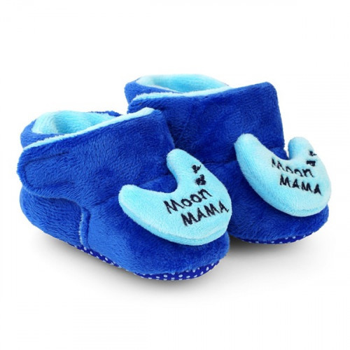 Moon Mama Blue Color Textured Baby Shoes For Boys and Girls