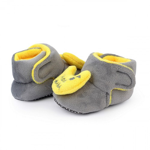 Moon Mama Grey Color Textured Baby Shoes For Boys and Girls
