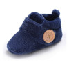 Velvet Soft Base Navy Blue Baby Booties
