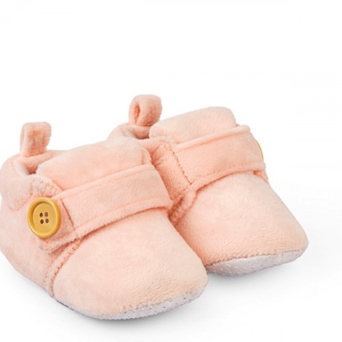Velvet Soft Base Peach Baby Booties