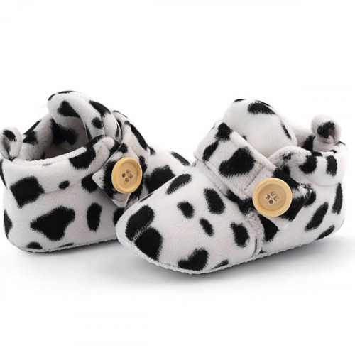 Velvet Soft Base White Baby Booties