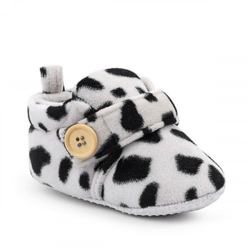 Velvet Soft Base White Baby Booties