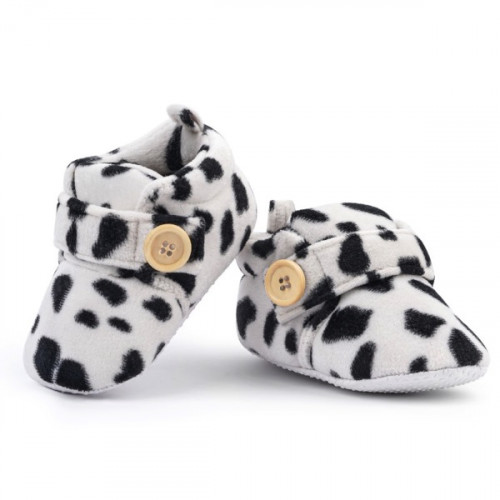 Velvet Soft Base White Baby Booties