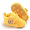 Velvet Soft Base Yellow Baby Booties